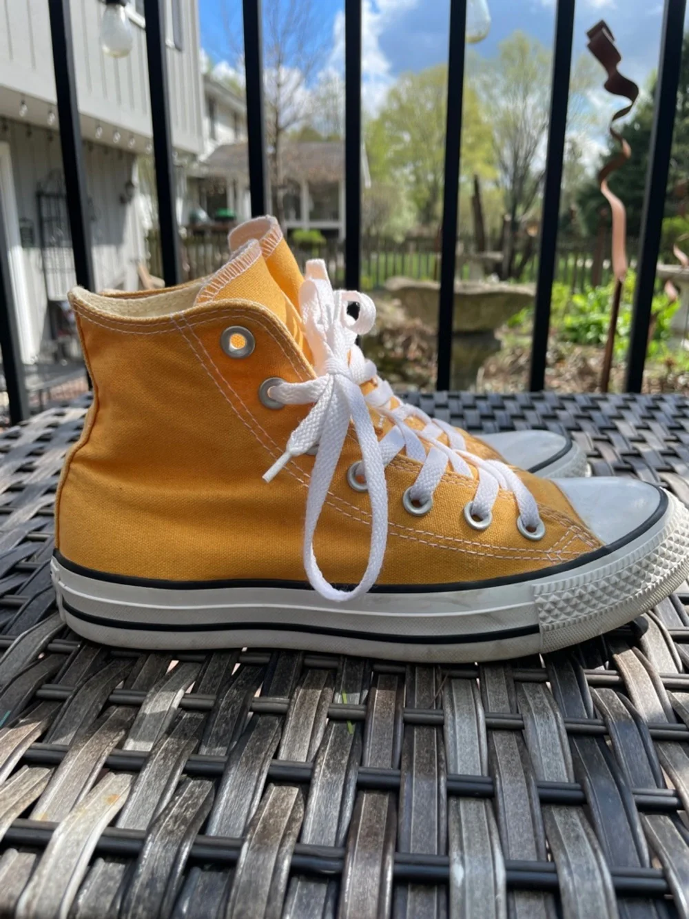 Converse High Top Sneakers - Yellow with White Accents - Picture 5 of 7